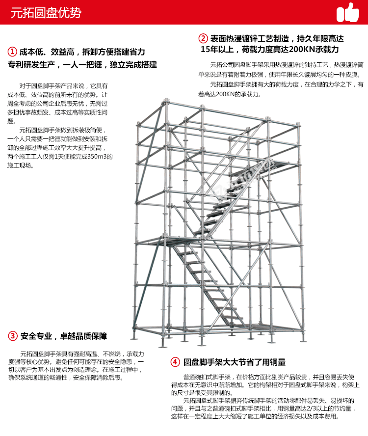 圓盤(pán)式腳手架產(chǎn)品特點(diǎn)及優(yōu)勢(shì)